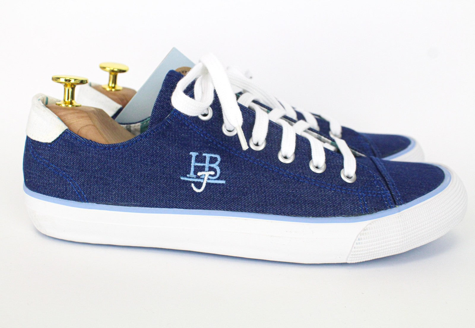 HARMONT & BLAINE Men's Sneakers EU42 Blue Denim-Like Embroidered Low Top Logo