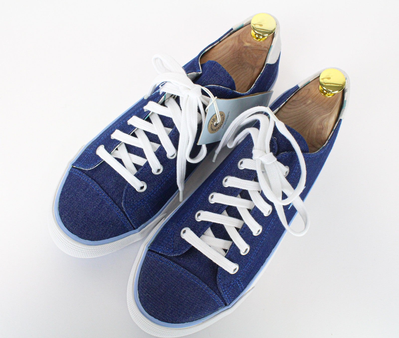 HARMONT & BLAINE Men's Sneakers EU42 Blue Denim-Like Embroidered Low Top Logo