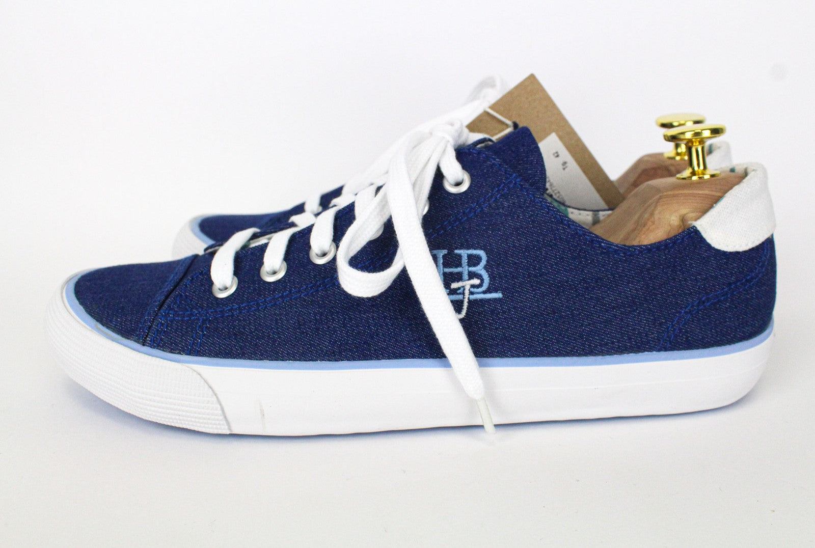 HARMONT & BLAINE Men's Sneakers EU42 Blue Denim-Like Embroidered Low Top Logo