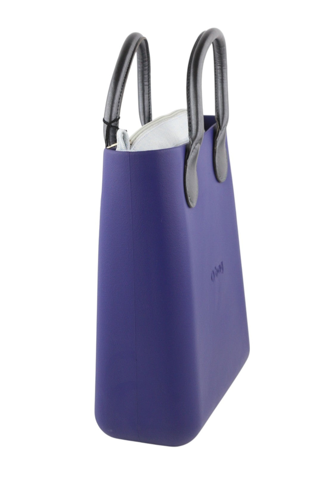 O BAG Chic Women Bag OS Blue Double Handles Inner Bag Mini Tote Square Logo