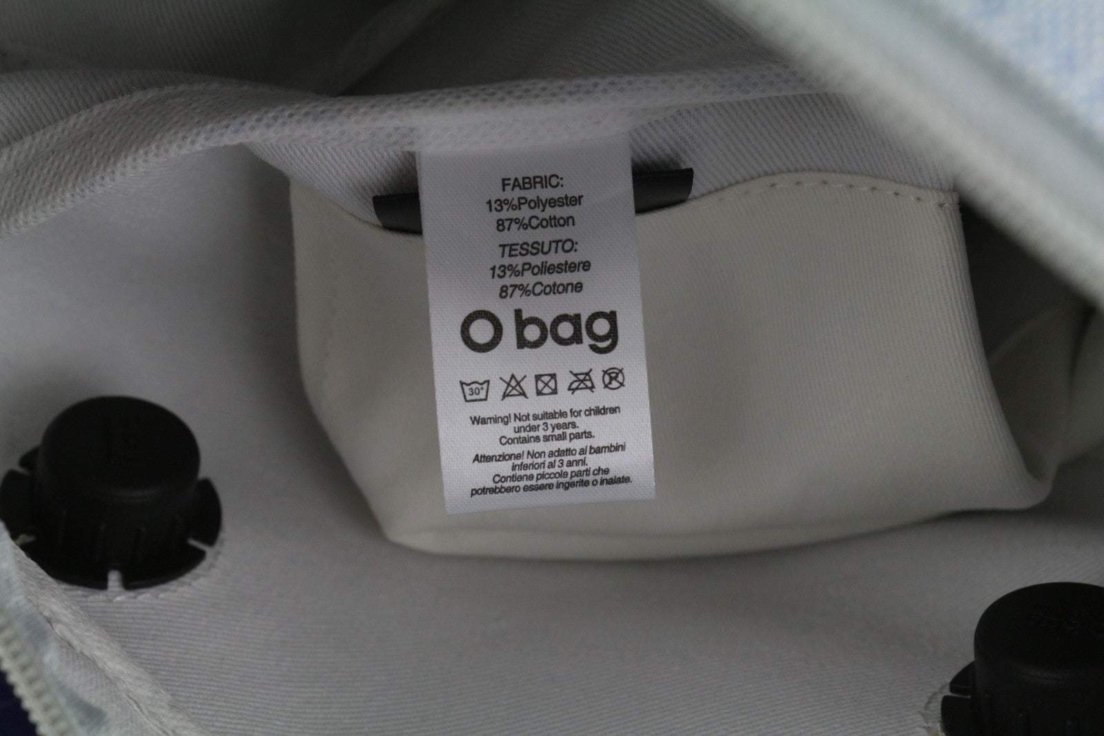 O BAG Chic Women Bag OS Blue Double Handles Inner Bag Mini Tote Square Logo