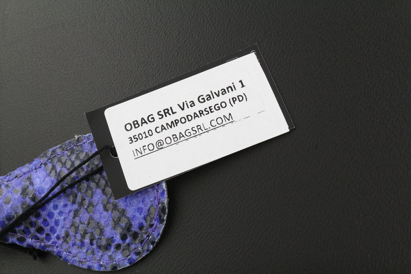 O BAG Chic Women Bag OS Snake Purple Double Handles Inner Bag Tote Square Black