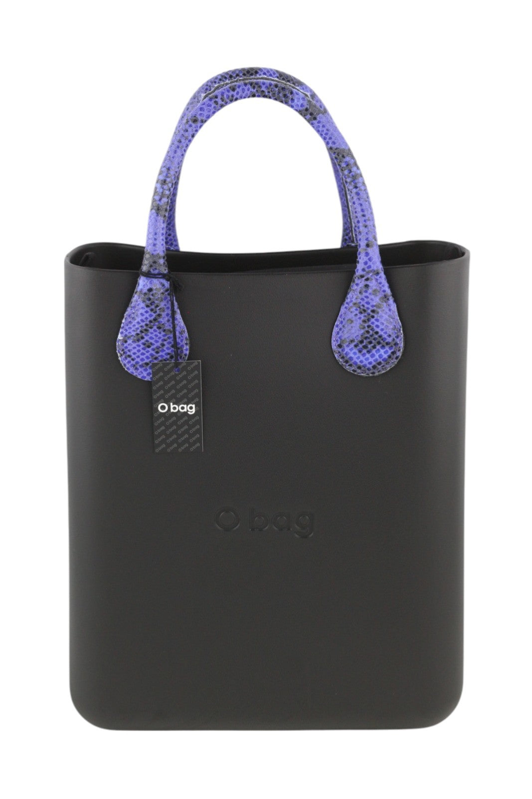 O BAG Chic Women Bag OS Snake Purple Double Handles Inner Bag Tote Square Logo