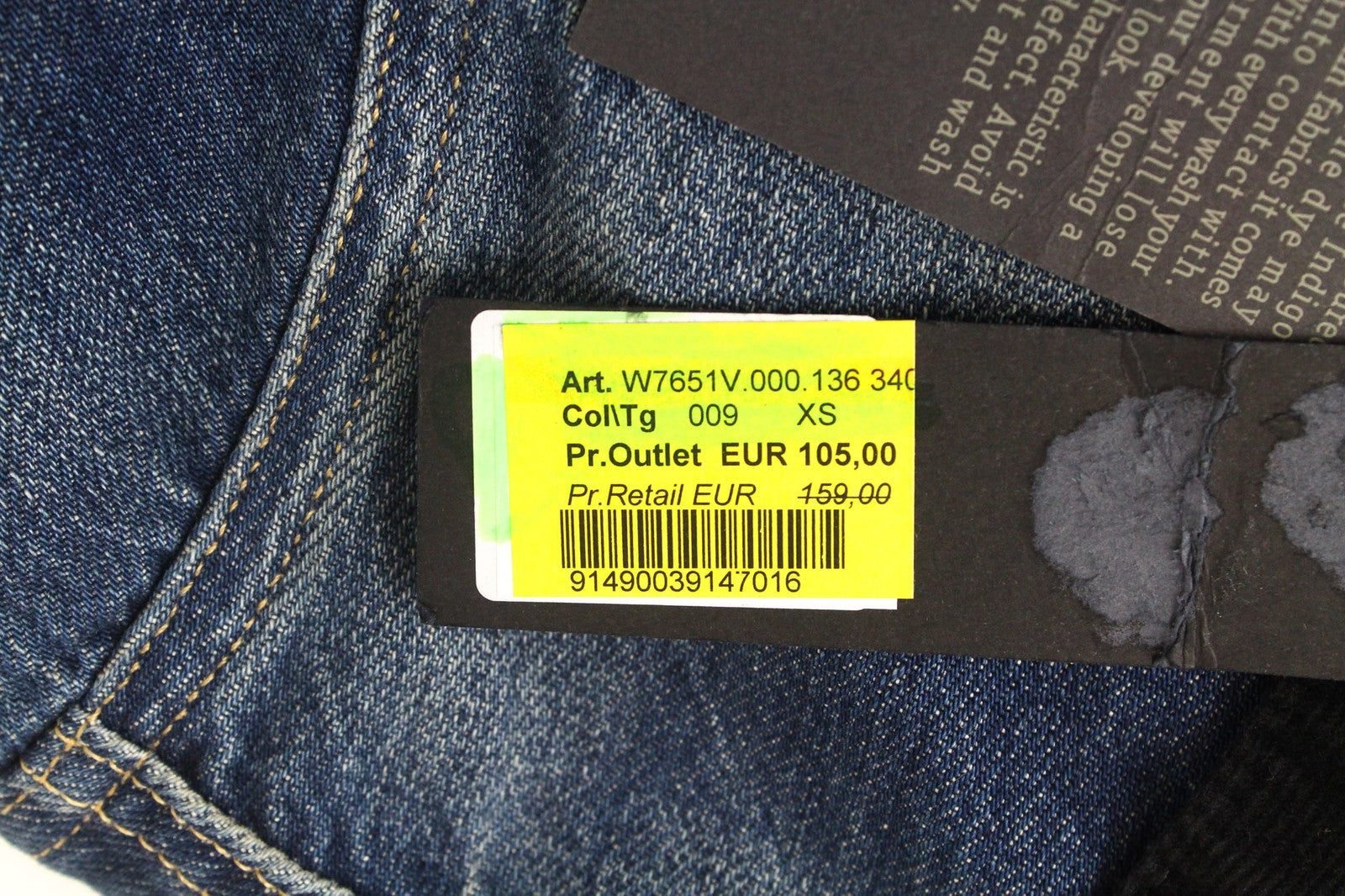 REPLAY Women's Jacket XS Blue Cotton Washed Cropped Long Sleeve Denim Coat