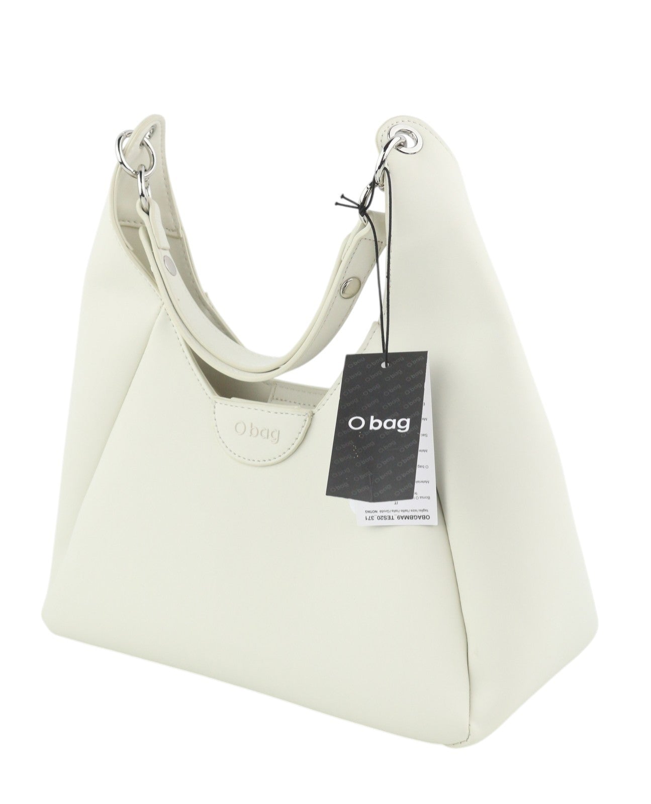 O BAG Ginevra Women Bag OS White Magnetic Closure Lined Hobo Crossbody Logo