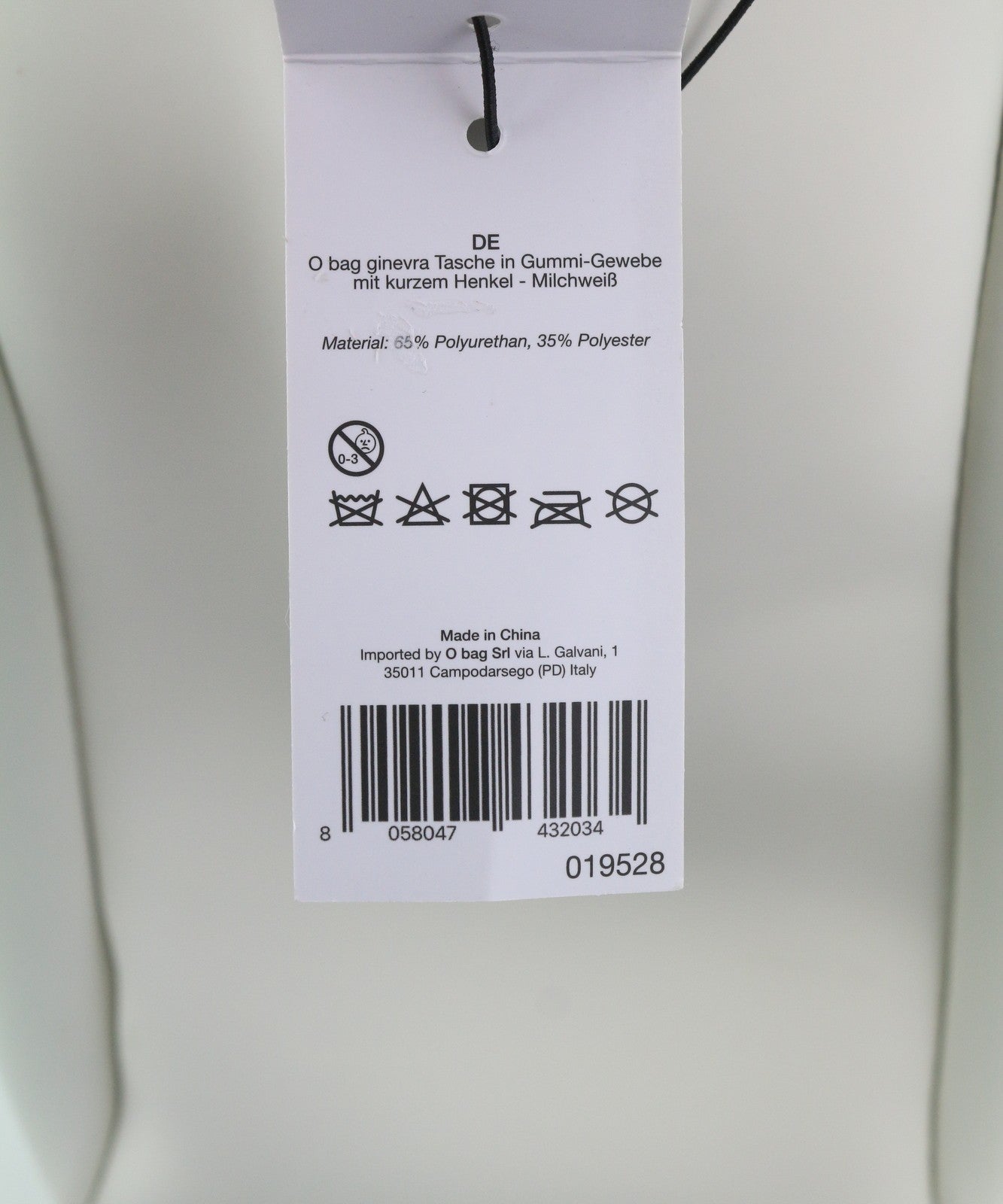 O BAG Ginevra Women Bag OS White Magnetic Closure Lined Hobo Crossbody Logo