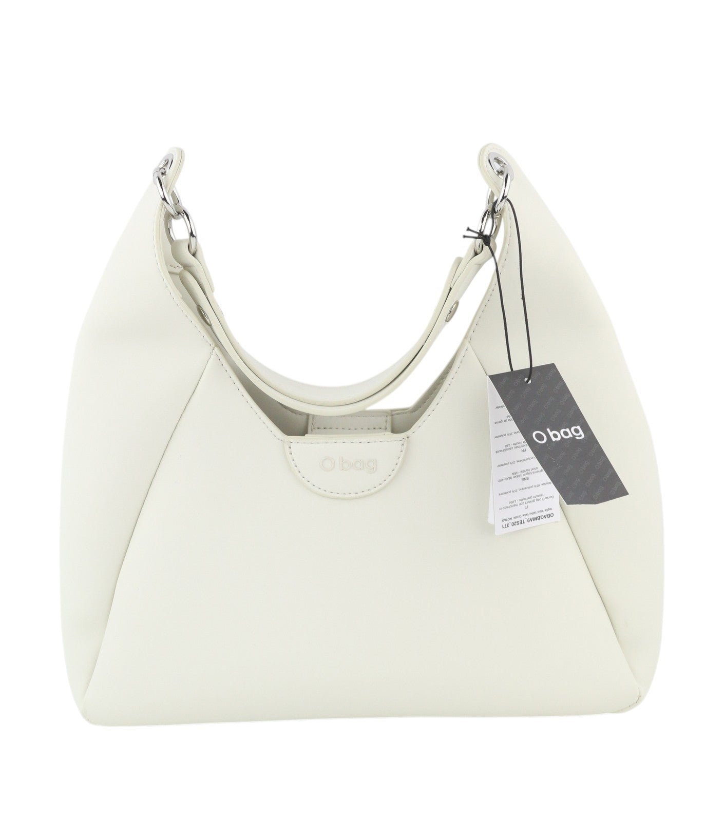 O BAG Ginevra Women Bag OS White Magnetic Closure Lined Hobo Crossbody Logo