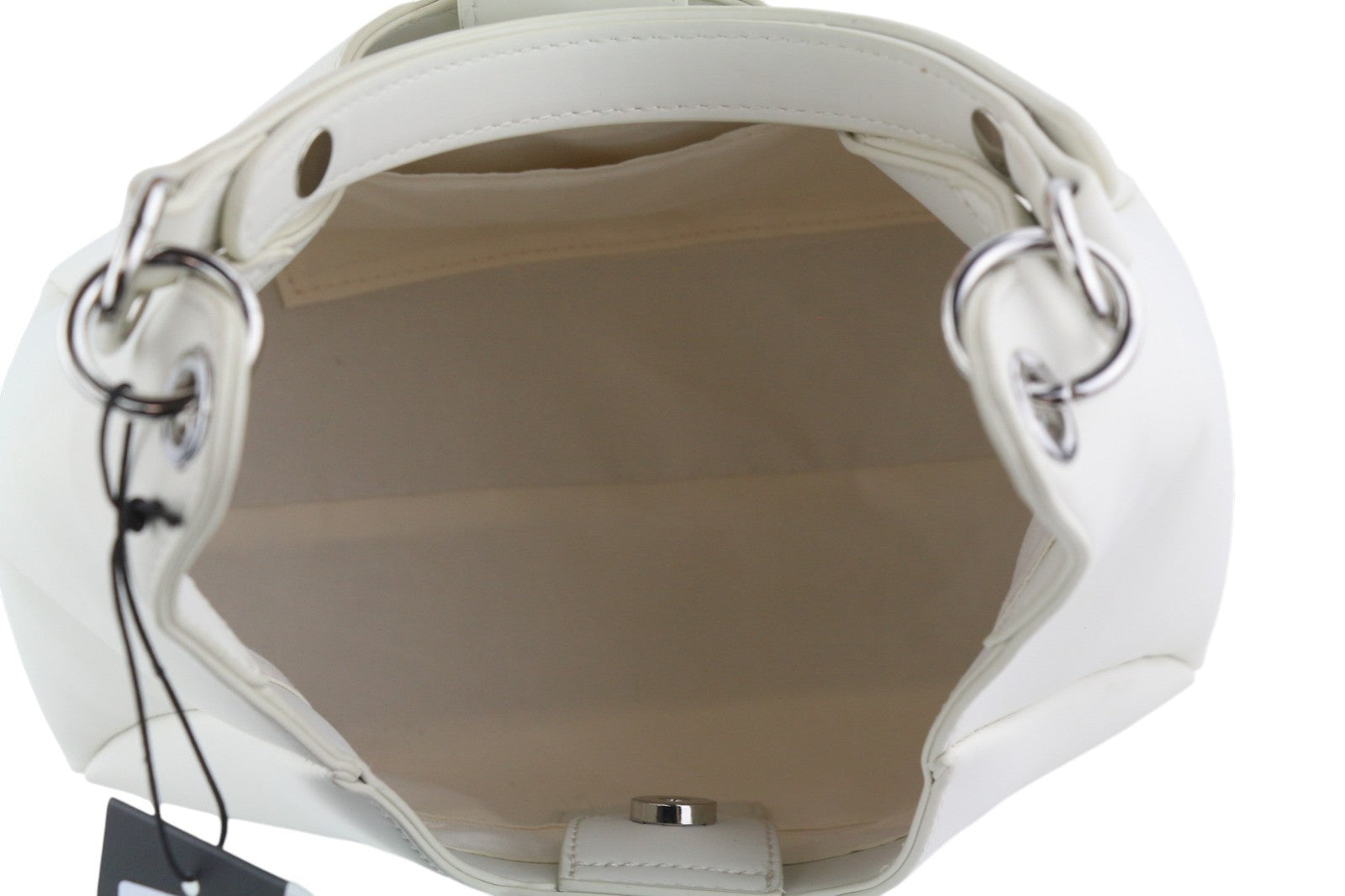 O BAG Ginevra Women Bag OS White Magnetic Closure Lined Hobo Crossbody Logo