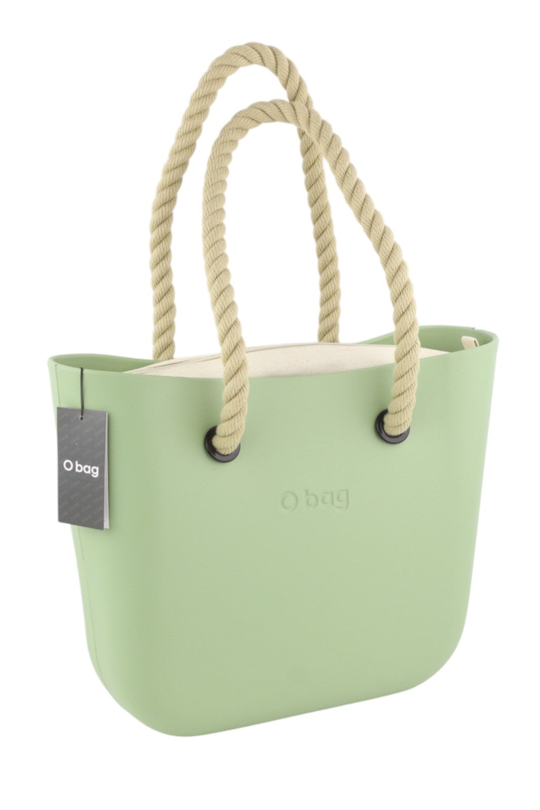 O BAG Mini Women Bag OS Light Green With Inner Bag Double Handles Logo Casual