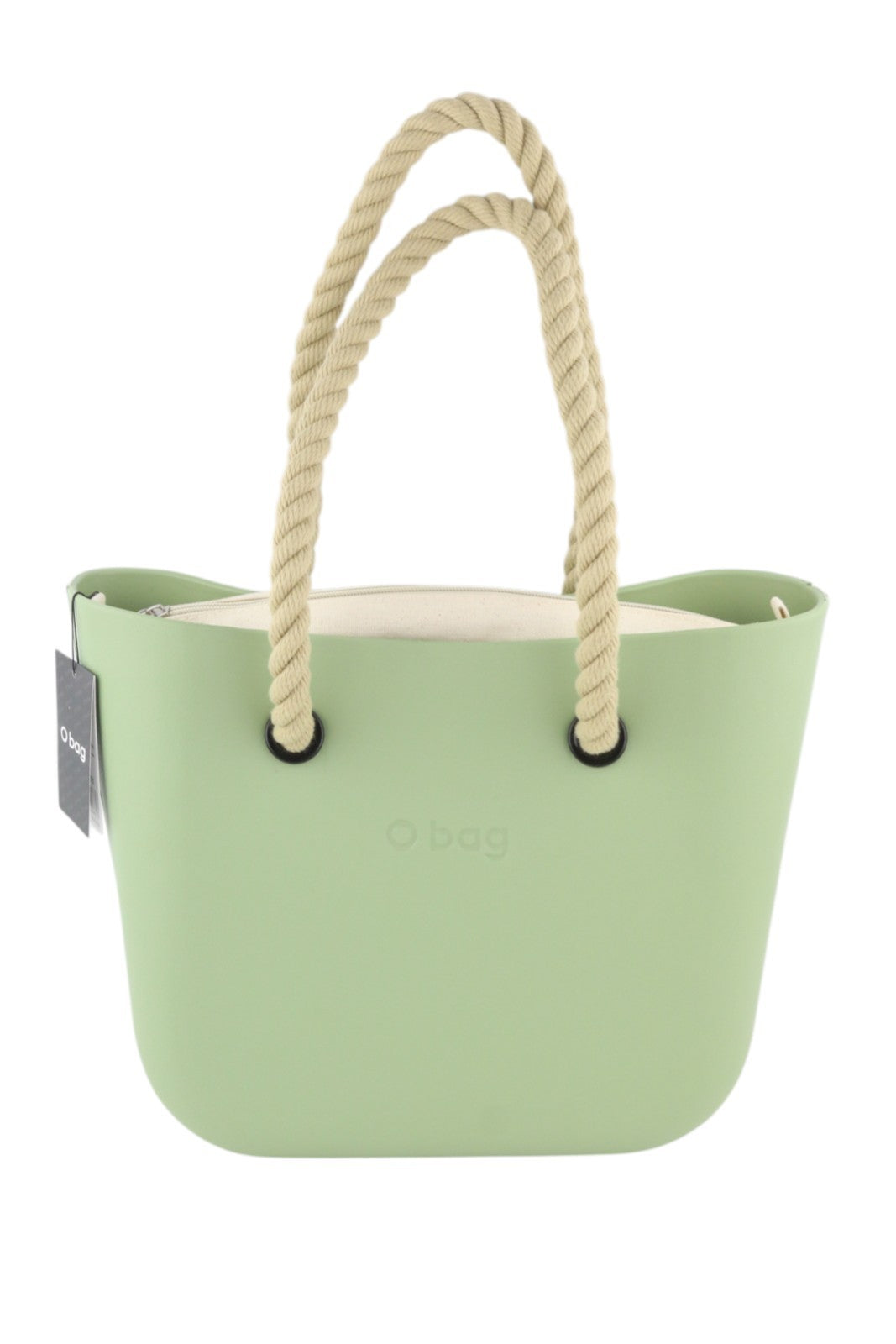 O BAG Mini Women Bag OS Light Green With Inner Bag Double Handles Logo Casual
