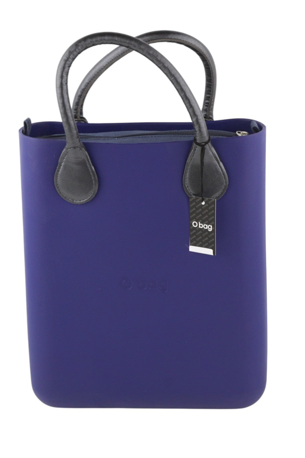 O BAG Chic Women Bag OS Blue Double Handles Inner Bag Mini Tote Square Logo