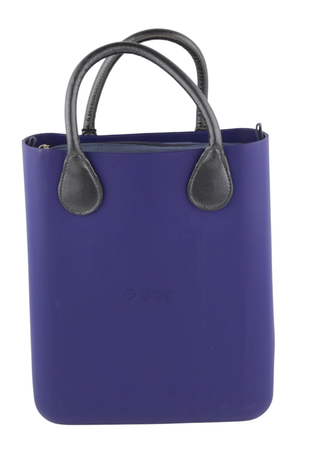 O BAG Chic Women Bag OS Blue Double Handles Inner Bag Mini Tote Square Logo