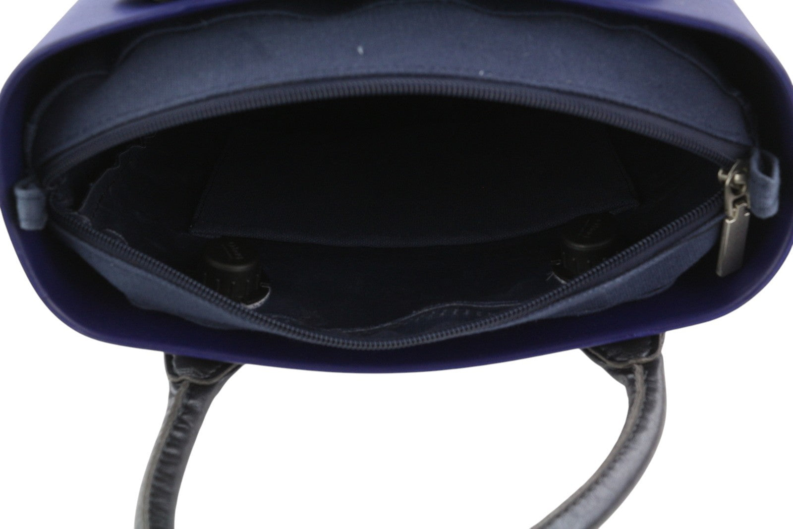 O BAG Chic Women Bag OS Blue Double Handles Inner Bag Mini Tote Square Logo