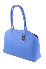 O BAG Unique Women Bag OS Mid Blue Textured Silicon Waterproof Double Handles