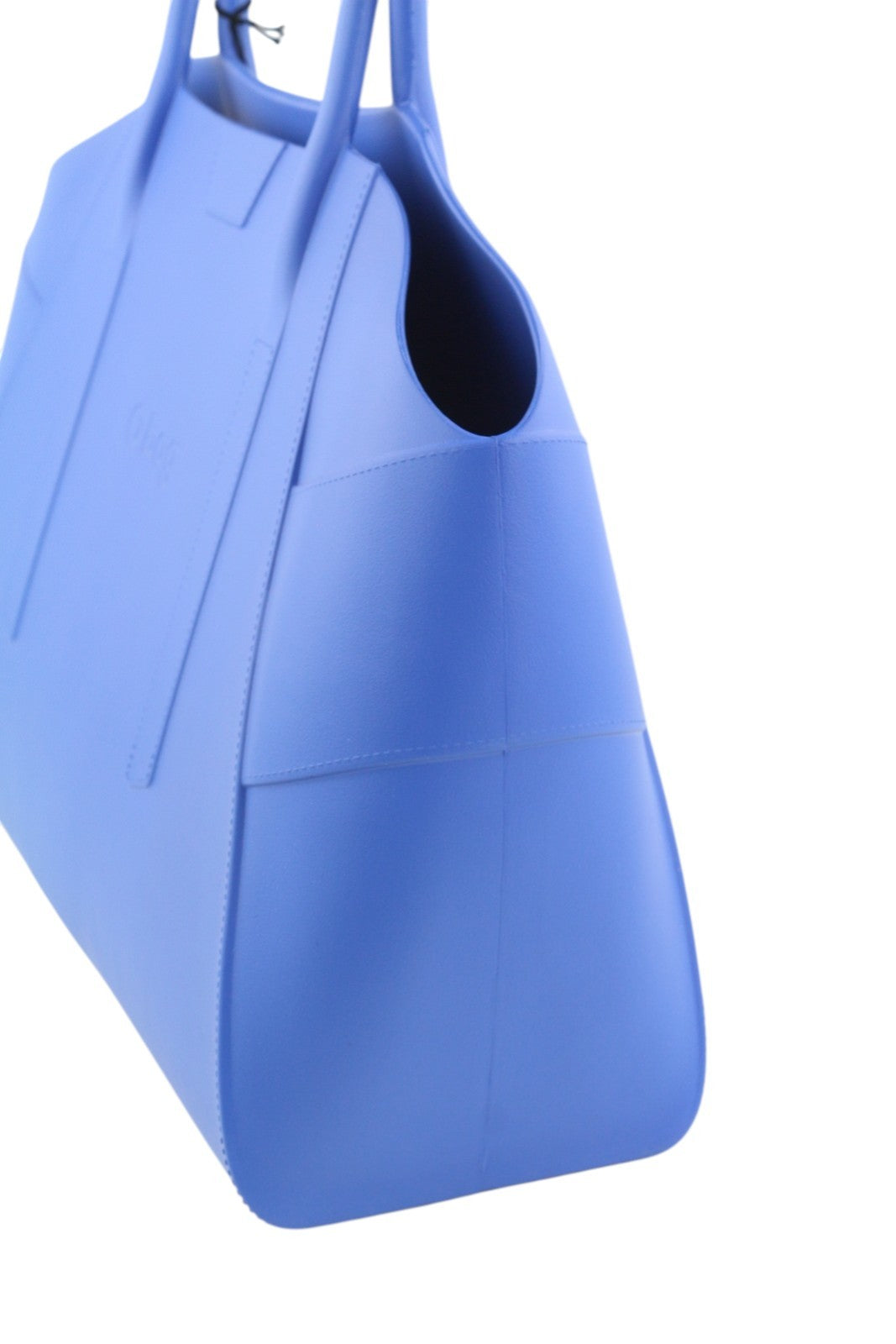 O BAG Unique Women Bag OS Mid Blue Textured Silicon Waterproof Double Handles