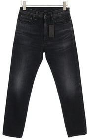 R13 Axl Slim Women Jeans 27 Jake Black Faded Washed Zip Fly Pockets Logo Denim