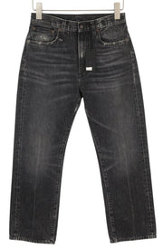 R13 Courtney Slim Women Jeans 27 Everit Black Faded High Waist Straight Fit