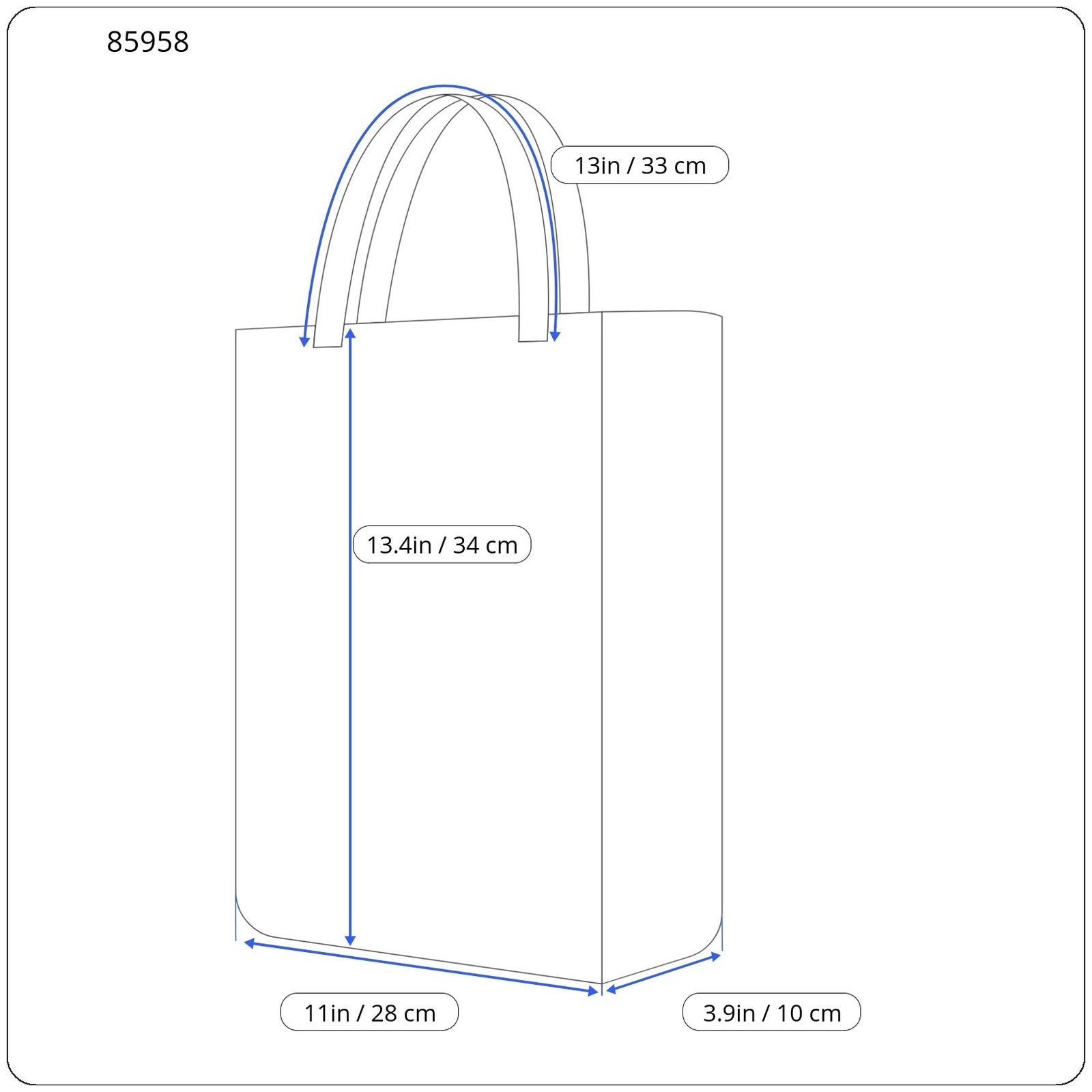 O BAG Chic Women Bag OS Blue Double Handles Inner Bag Mini Tote Square Logo