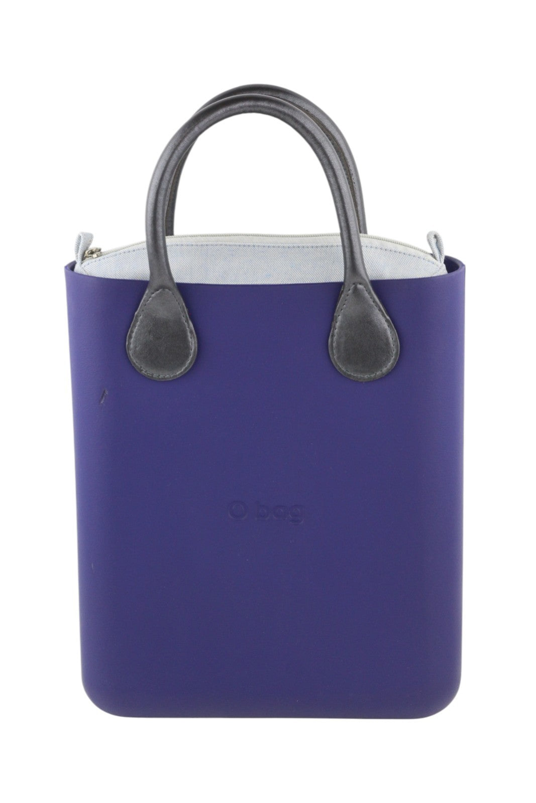 O BAG Chic Women Bag OS Blue Double Handles Inner Bag Mini Tote Square Logo