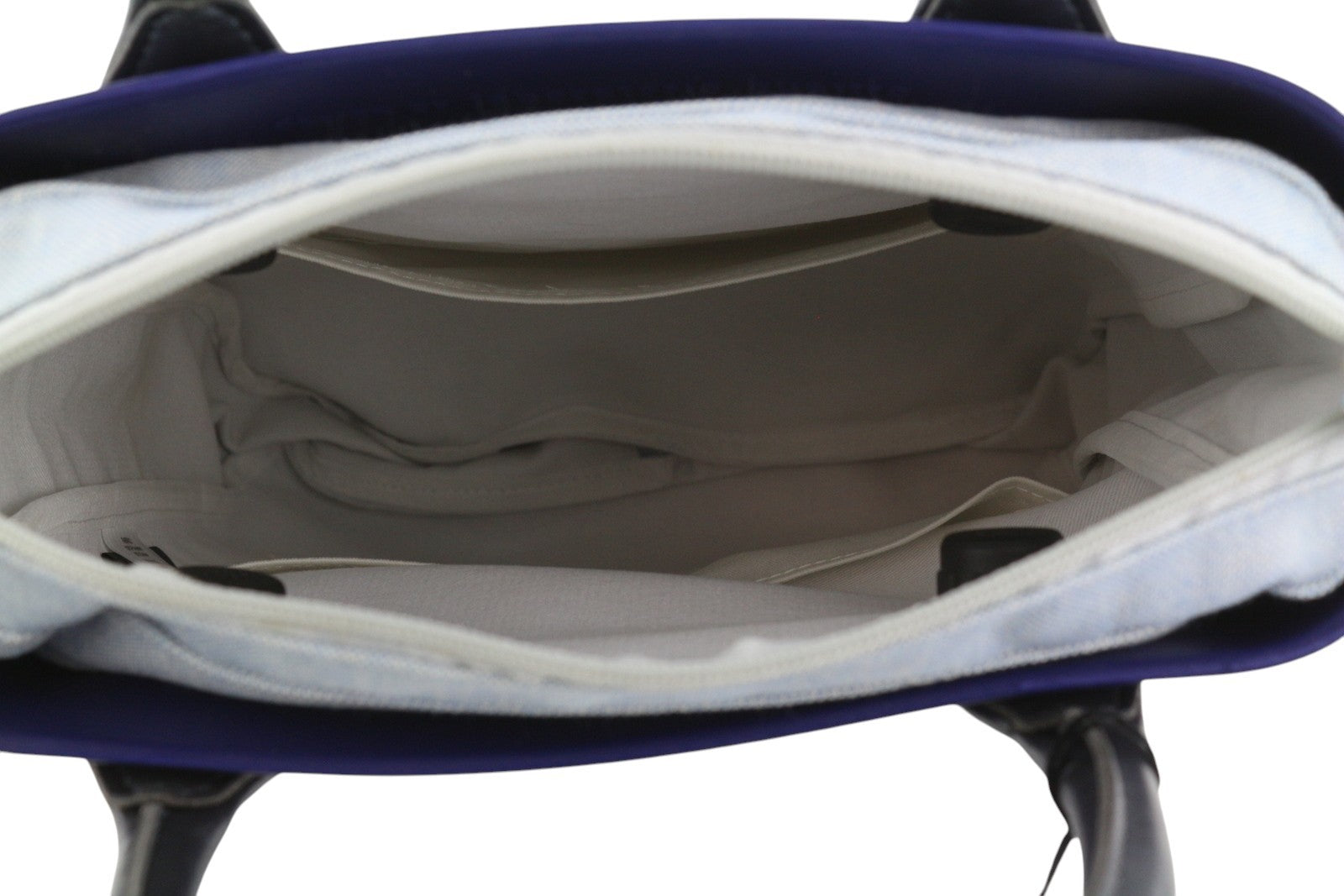 O BAG Chic Women Bag OS Blue Double Handles Inner Bag Mini Tote Square Logo