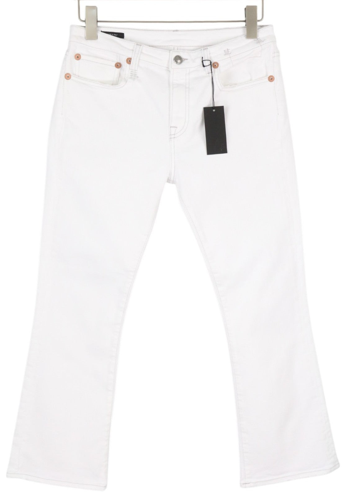 R13 Kick Fit Women Jeans 29 Bale White Slim Flared Fit Ankle Cropped RRP499