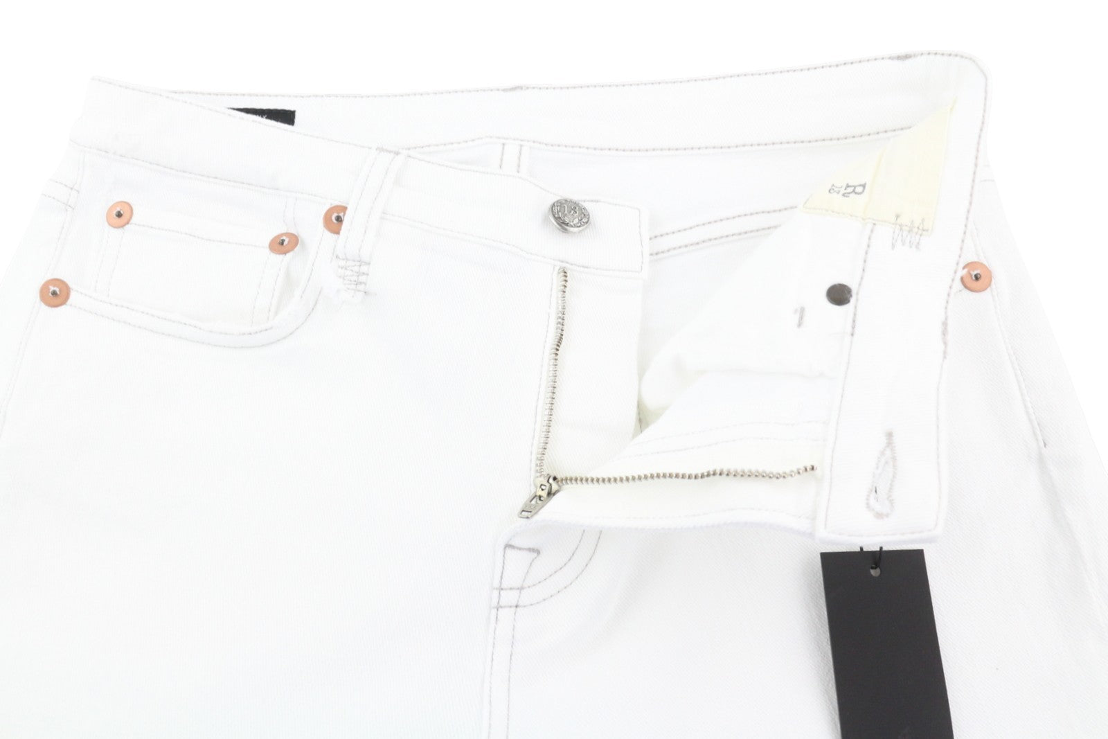 R13 Kick Fit Women Jeans 29 Bale White Slim Flared Fit Ankle Cropped RRP499