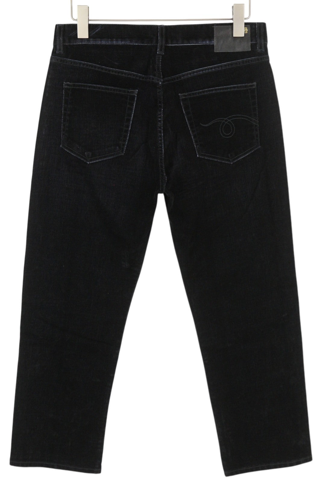 R13 Romeo Women Trousers 29 Flocked Black Velvet Ankle Cropped Straight Zip Fly