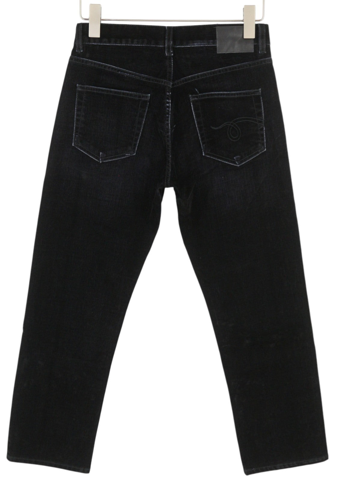 R13 Romeo Women Trousers 25 Flocked Black Velvet Ankle Cropped Straight Zip Fly