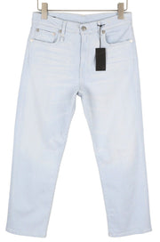 R13 Romeo Women Jeans 28 Faded Blue Stretch ankle Cropped Washed Zip Fly Denim