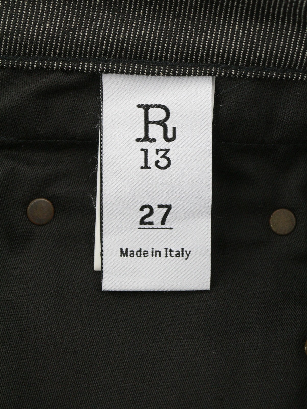 R13 Boy Straight Women Jeans 27 Vintage Grey Zip Fly Dark Denim Pockets Casual