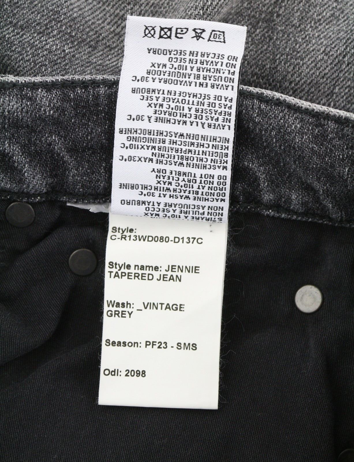 R13 Jennie Tapered Women Jeans 27 Vintage Grey Washed Ripped Distress RRP€540