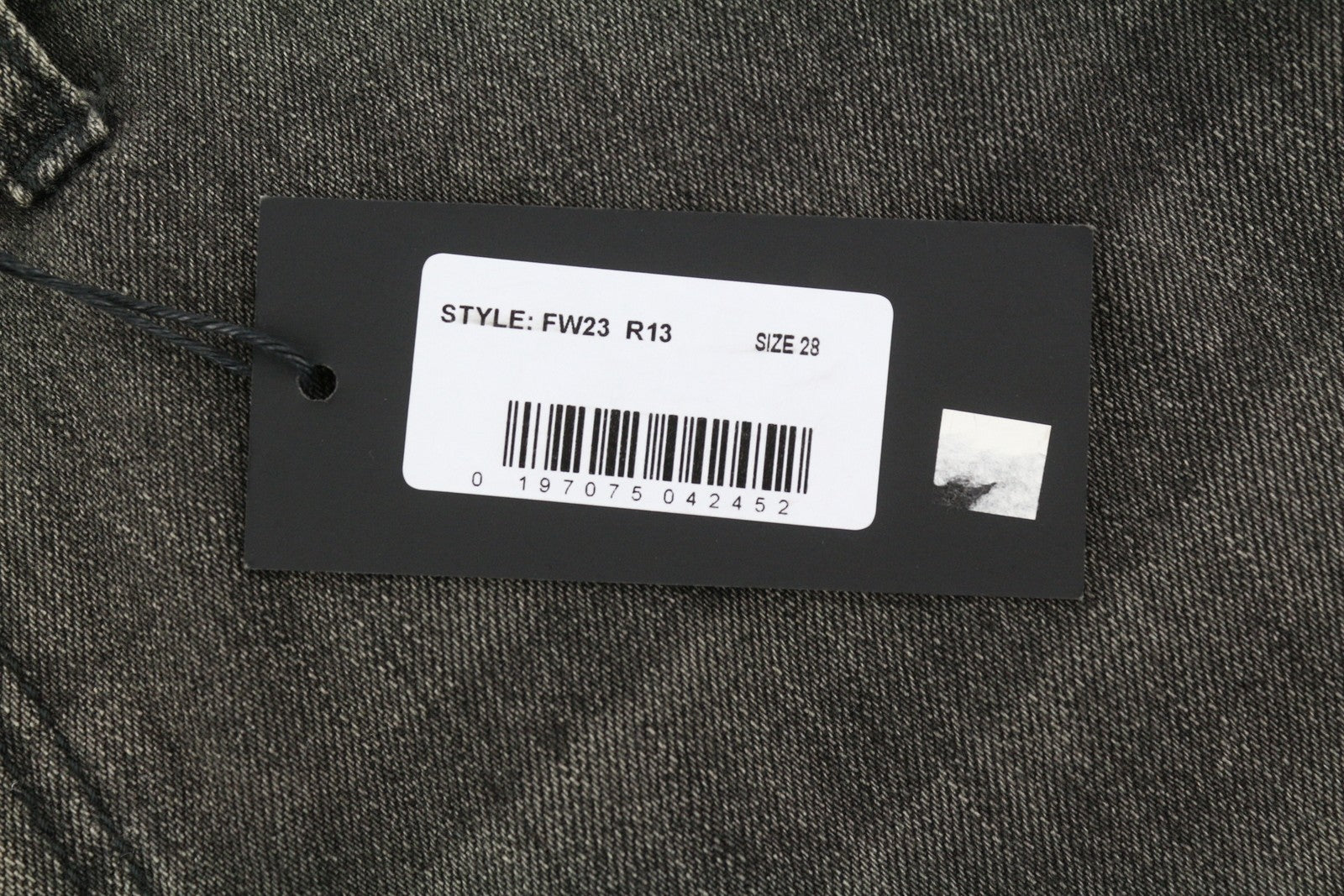 R13 Damon Pleated Women Jeans 28 Ellery Black Faded Washed Straight Wide Leg