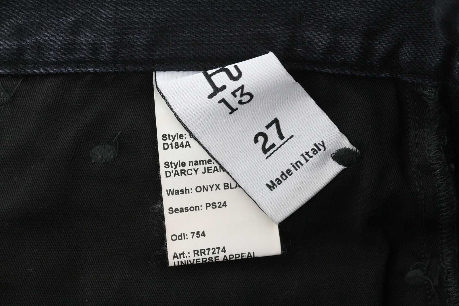 R13 Ankled D'Arcy Women Jeans 27 Onyx Black Faded Relaxed Fit Wide Leg Denim