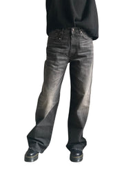 R13 D'Arcy Loose Women Jeans 27 Wilson Black Faded Relaxed Fit Denim RRP€700