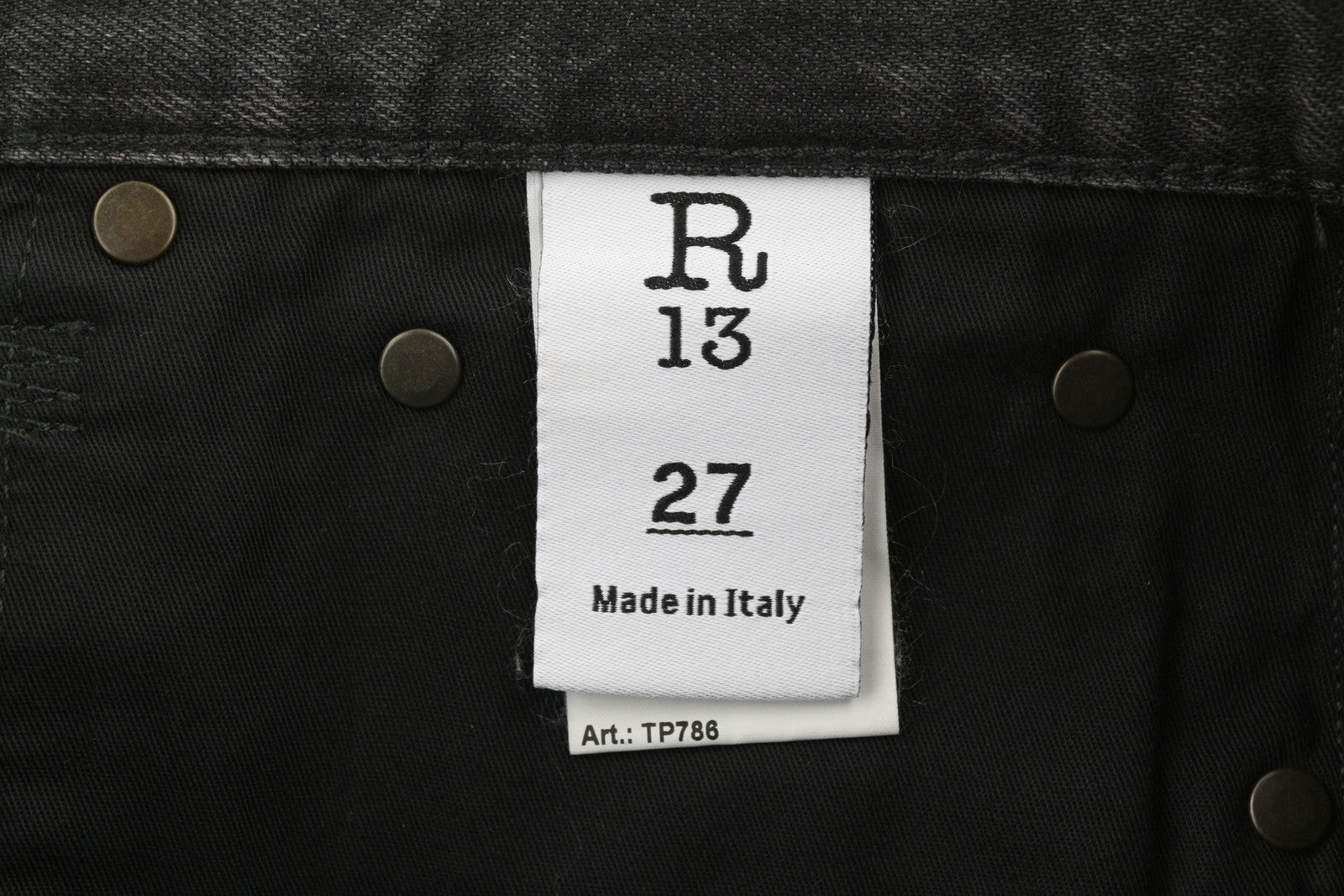 R13 D'Arcy Loose Women Jeans 27 Wilson Black Faded Relaxed Fit Denim RRP€700