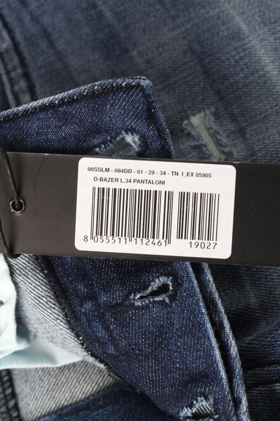 DIESEL D-Bazer 084DD Men's Jeans W29/L34 Blue Washed Cotton Stretch Tapered Fit