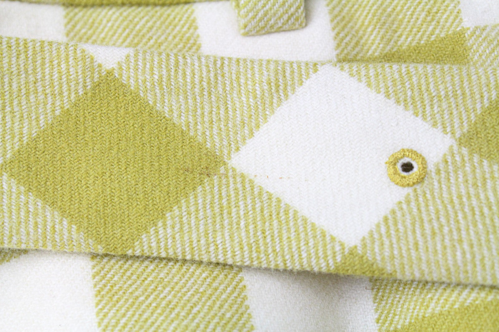 SUISTUDIO Calvin Women's Skirt UK8 Green Checked Pure Wool Lined Belted Mini