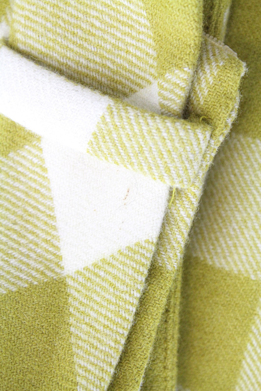 SUISTUDIO Calvin Women's Skirt UK8 Green Checked Pure Wool Lined Belted Mini