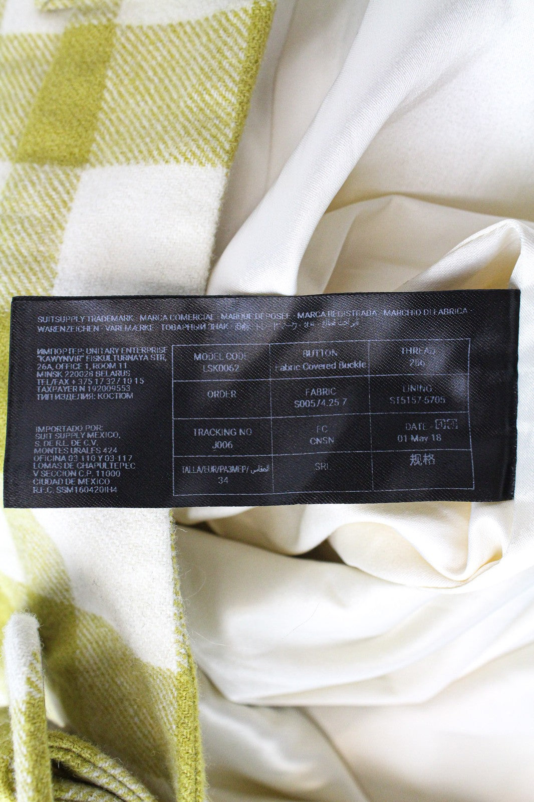 SUISTUDIO Calvin Women's Skirt UK8 Green Checked Pure Wool Lined Belted Mini