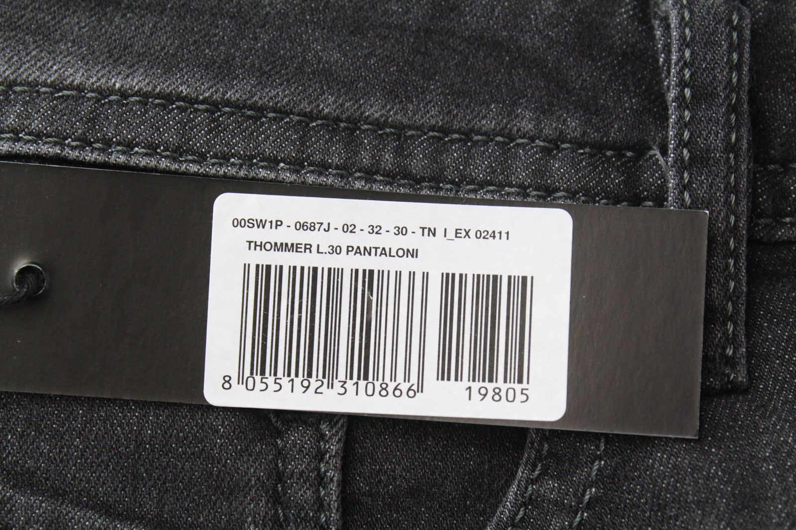 DIESEL Thommer 0687J Men's Jeans W32/L30 Slim Grey Stretch Cotton Skinny Fit