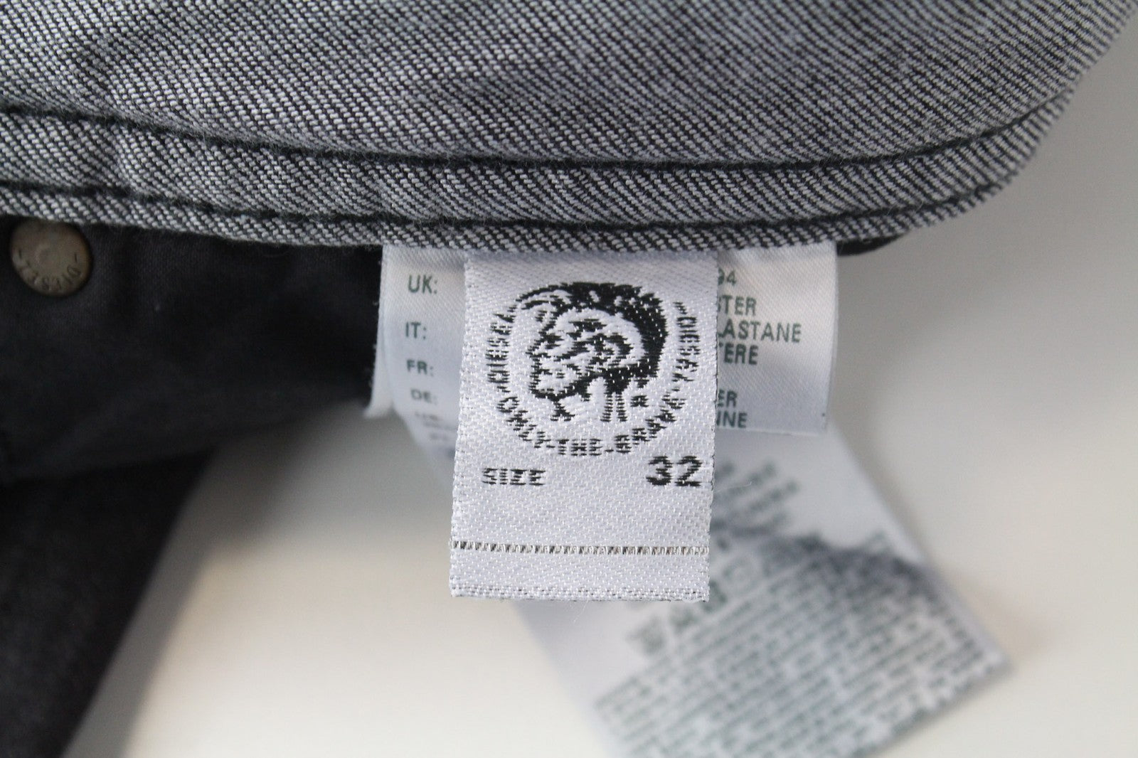 DIESEL Thommer 0687J Men's Jeans W32/L30 Slim Grey Stretch Cotton Skinny Fit