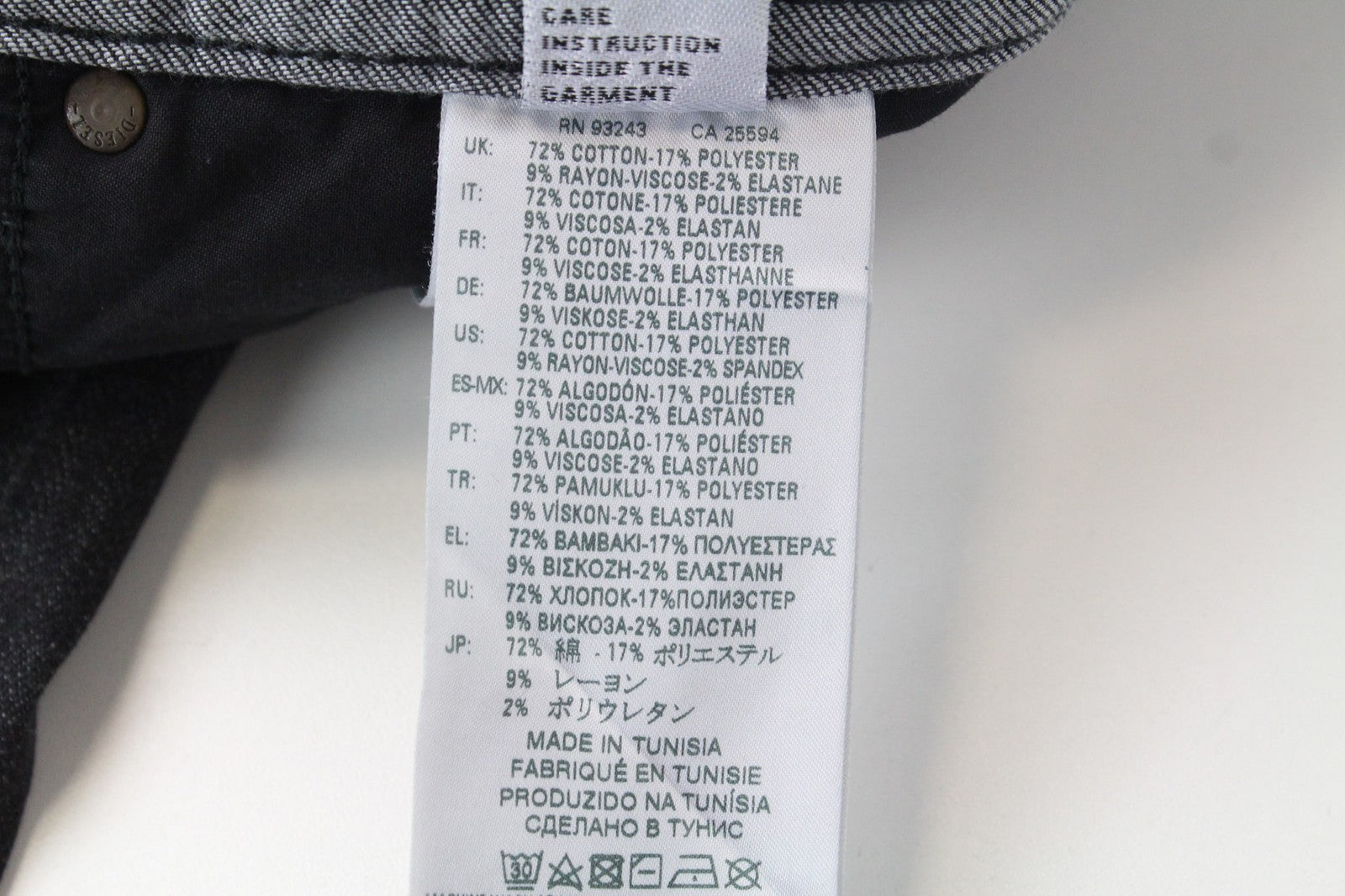 DIESEL Thommer 0687J Men's Jeans W32/L30 Slim Grey Stretch Cotton Skinny Fit