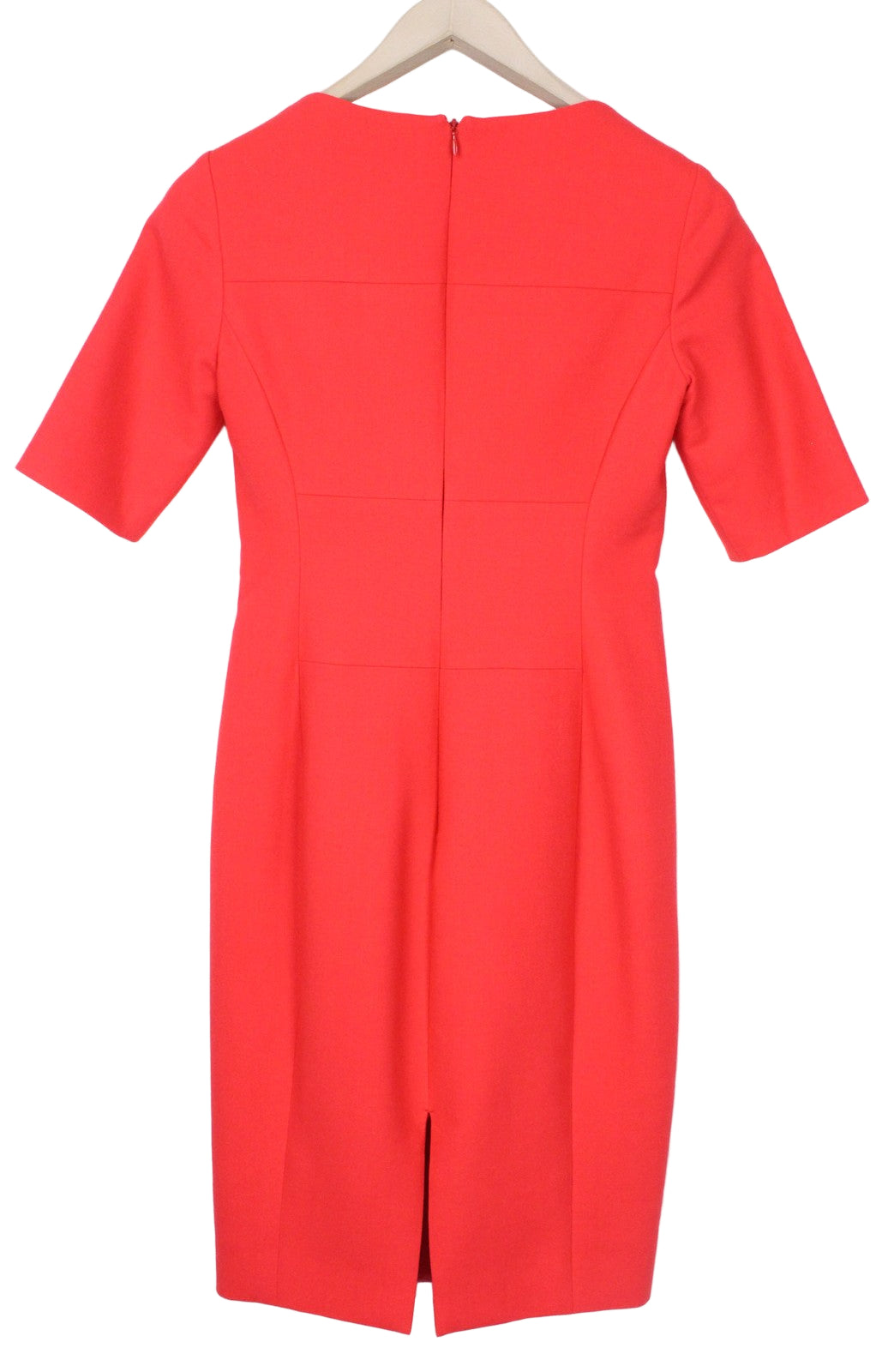 SUISTUDIO Abril Women's Dress UK10R Red Slim Wool Blend Knee-Length Bodycon Fit