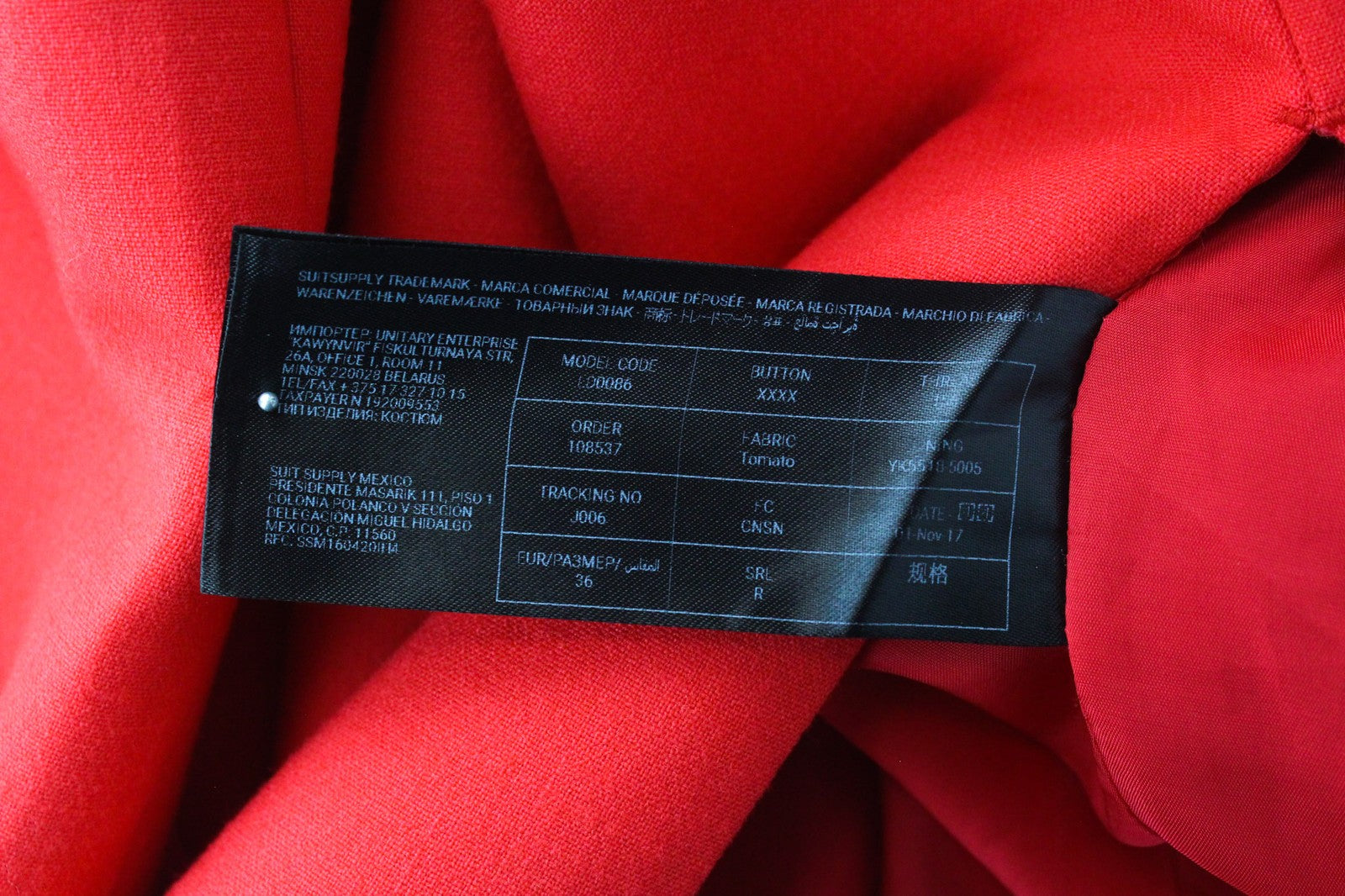 SUISTUDIO Abril Women's Dress UK10R Red Slim Wool Blend Knee-Length Bodycon Fit