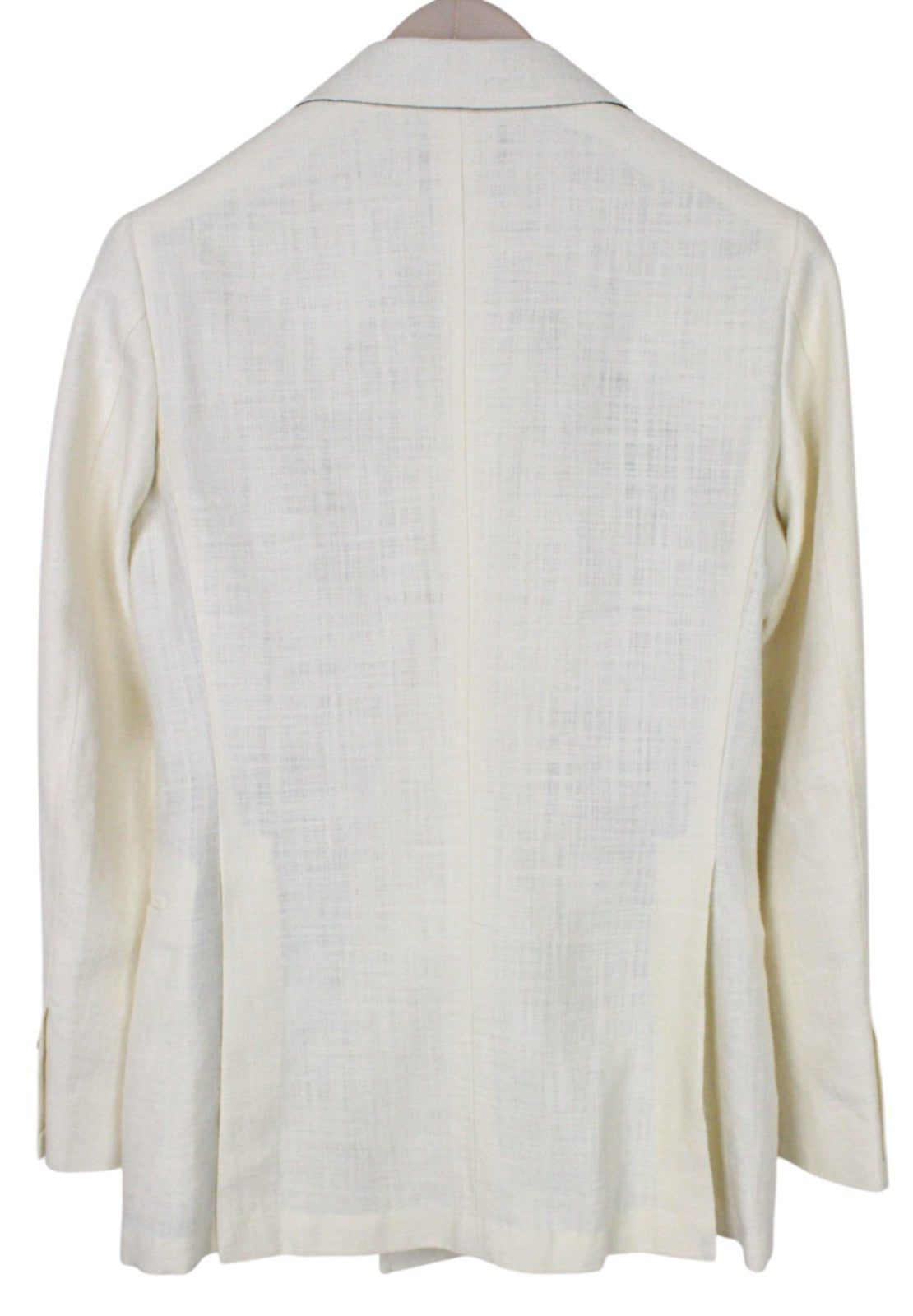 SUITSUPPLY La Spalla Men's Suit UK30R Off-White 2Pc Slim Silk Linen Two-Row Fit