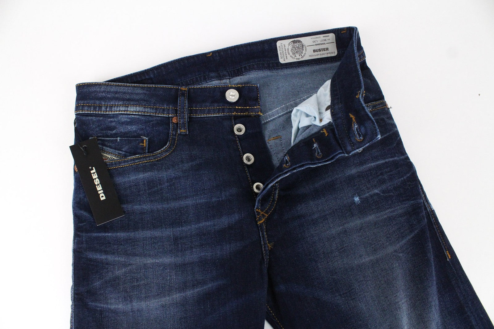 DIESEL Buster 069AH Men's Jeans W27/L30 Boys Blue Tapered Stretch Cotton Denim