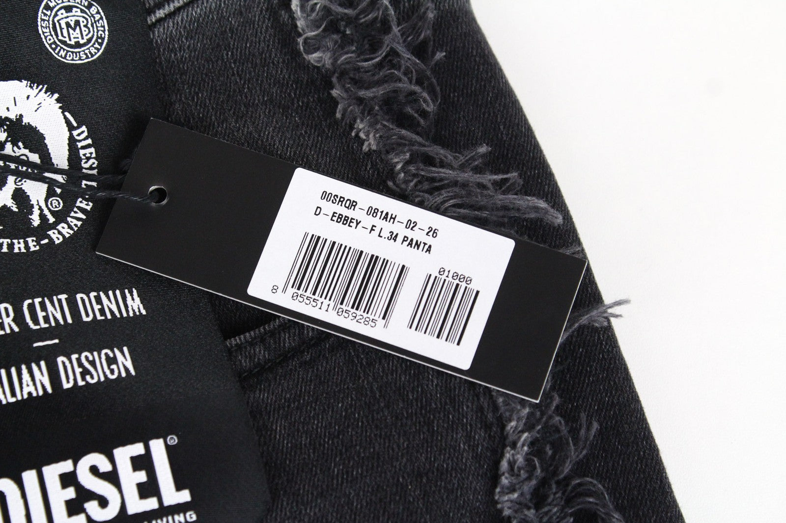 DIESEL D-Ebbey-F 081AH Women's Jeans W26/L34 Bootcut Grey Stretch Cotton Low