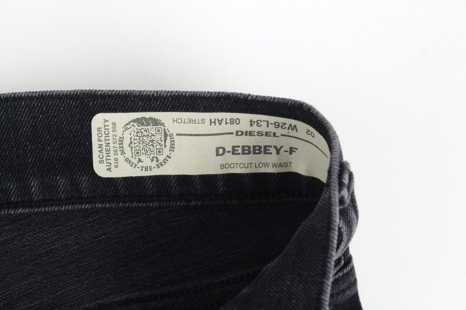 DIESEL D-Ebbey-F 081AH Women's Jeans W26/L34 Bootcut Grey Stretch Cotton Low