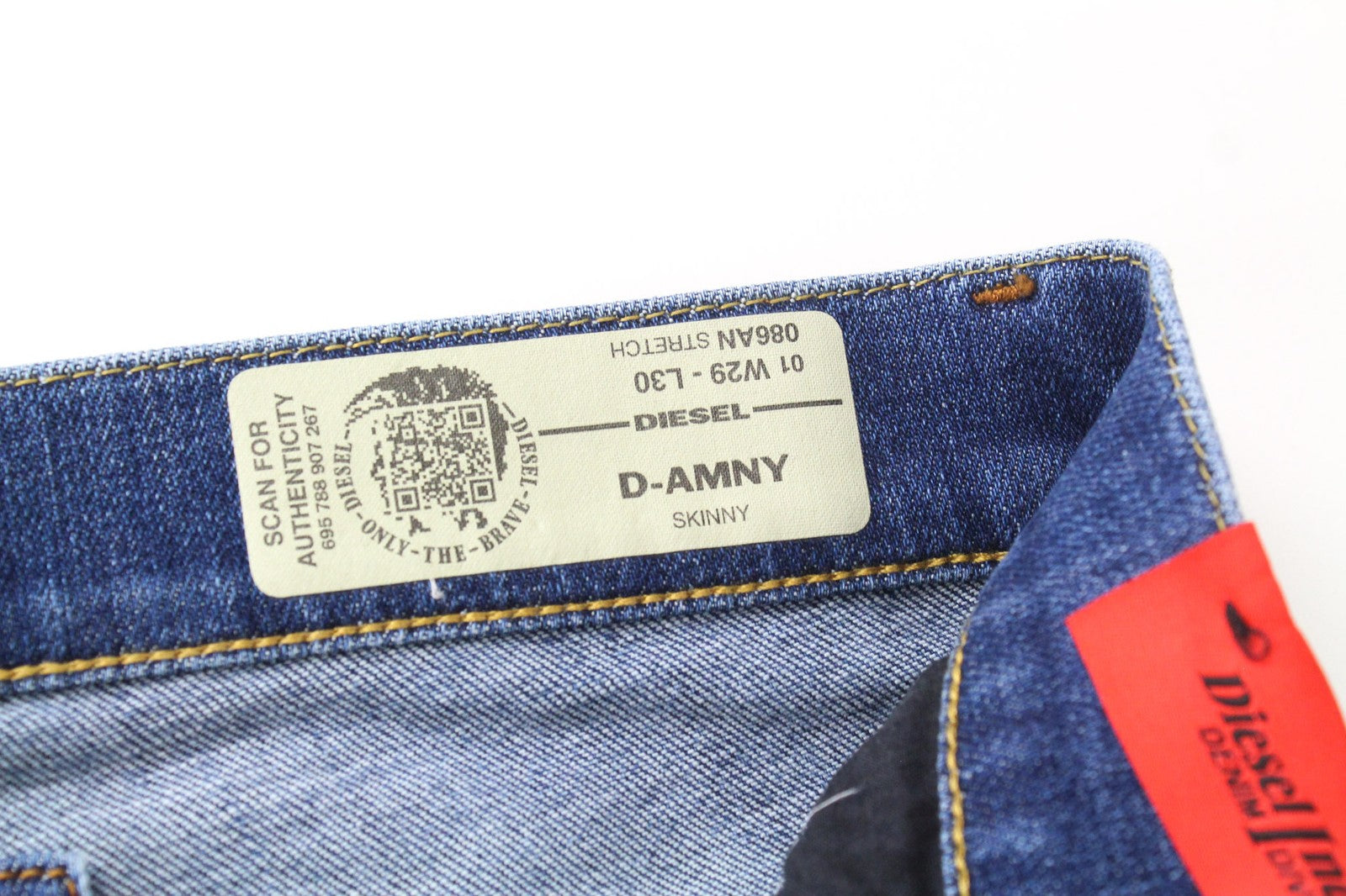 DIESEL D-Amny 086AN Men's Jeans W29/L30 Skinny Blue Stretch Denim Cotton Wash