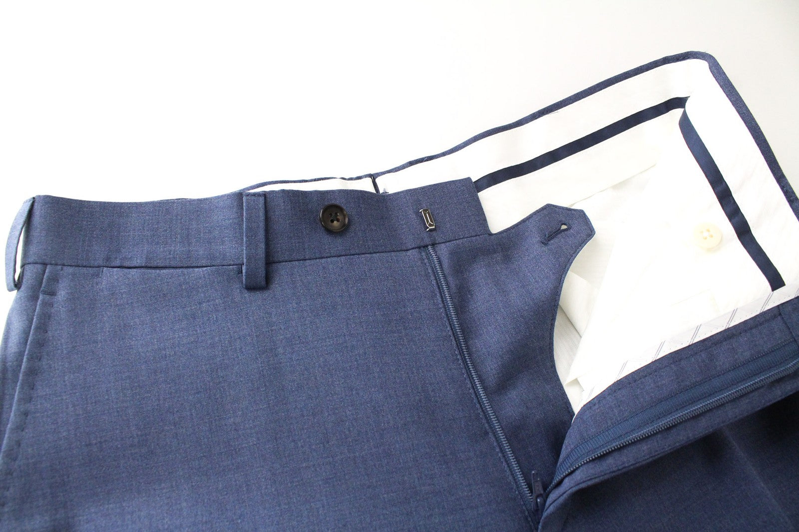 SUITSUPPLY Napoli Men's Suit UK32R Blue 2Pc Traceable Wool S110s Slim Melange